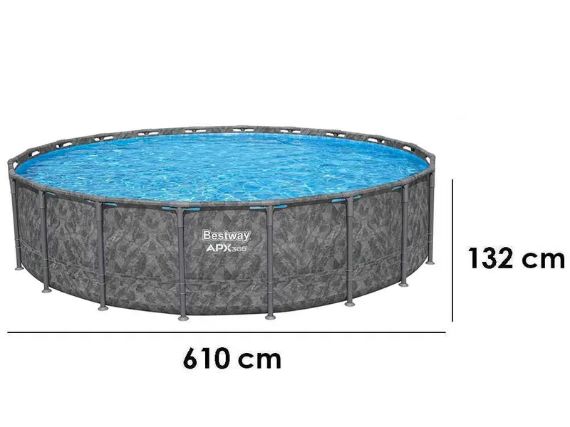 Bestway APX 365 561KE - Ø610x132 cm - Piscine ronde pour 11-15 personnes