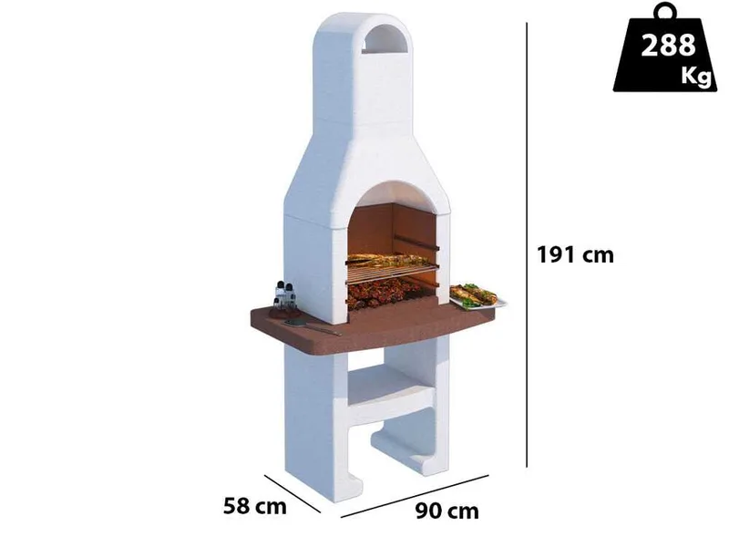 Linea VZ Grado - Barbecue à charbon en maçonnerie