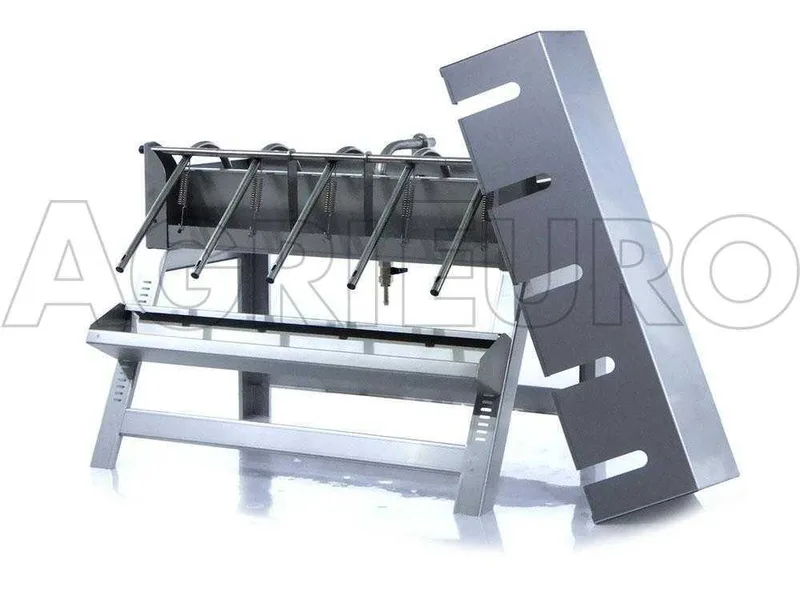 Enotecnica Pillan 5B INOX - Remplisseuse manuelle à 5 becs avec réservoir, becs et structure en acier inoxydable
