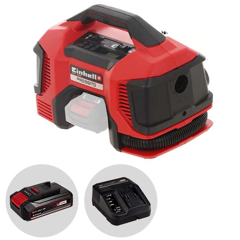 Einhell pressito te-ac 18/11 LiAC - Compresseur d'air à batterie compact portatif - 2.5 Ah 18V