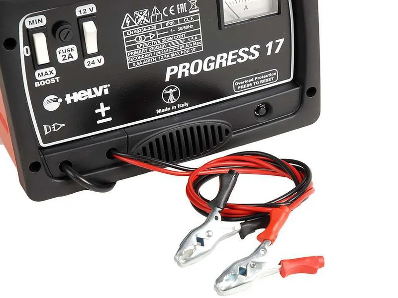 Helvi Progress 17 - Chargeur de batteries humides d'une tension de 12/24V - monophasé