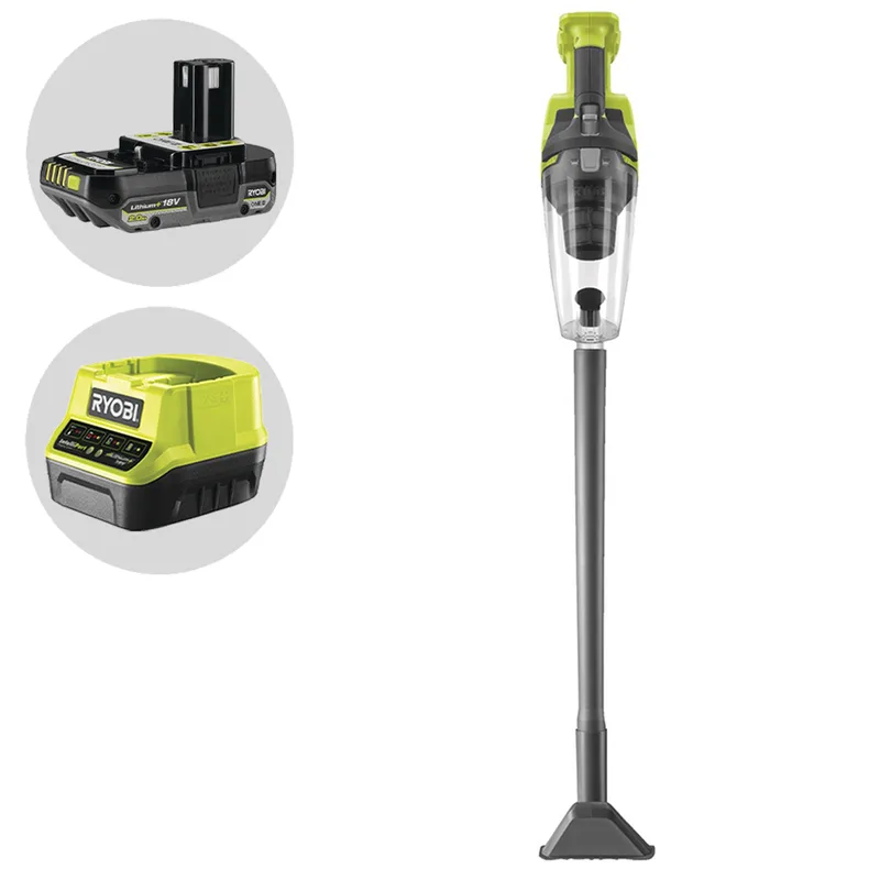 Ryobi RHV18F-0 - Ramasse-miettes à batterie avec rallonge - 18 V - 2 Ah