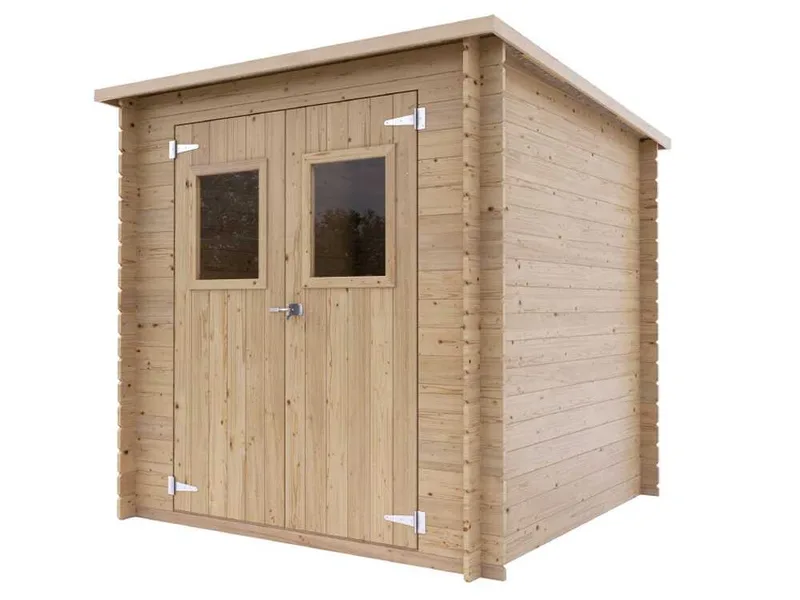 Alce Gallipoli 198x198 - Abri de jardin en bois - Avec fenêtre avant - 204x205x197 cm