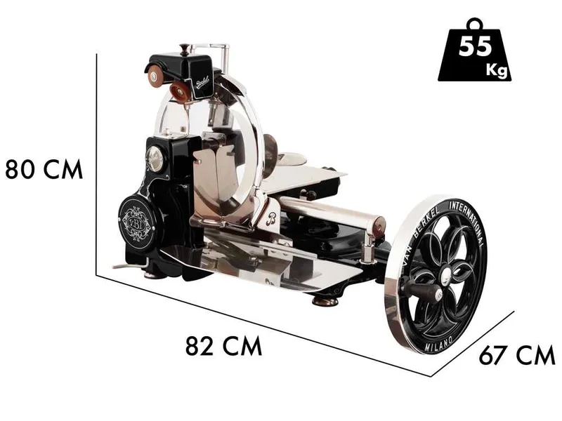 Berkel B114 Noire - Trancheuse à volant - Lame en acier chromé de 320 mm