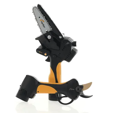 Agritec Flora PCP100A + PC32 – Kit élagueuse sur batterie + sécateur électrique – 3 batteries 14,4 V 2,5 Ah – Diamètre de coupe 32 mm