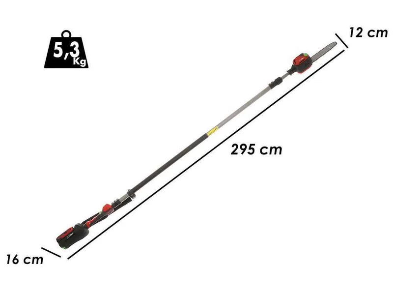 Perche élagueuse télescopique à batterie henx H36GZ12040 - 40V - sans chargeur ni batterie