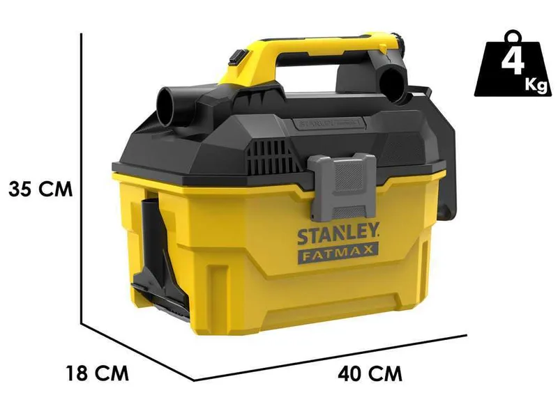 Stanley V20 SFMCV002B-XJ - Aspirateur solides et liquides portatif à batterie - 18V 4,0Ah