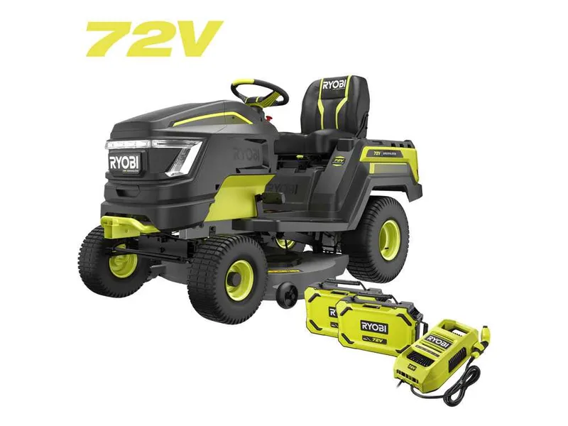 RYOBI RY72TMX107-210 - Tracteur tondeuse à batterie - 72V / 2x10Ah
