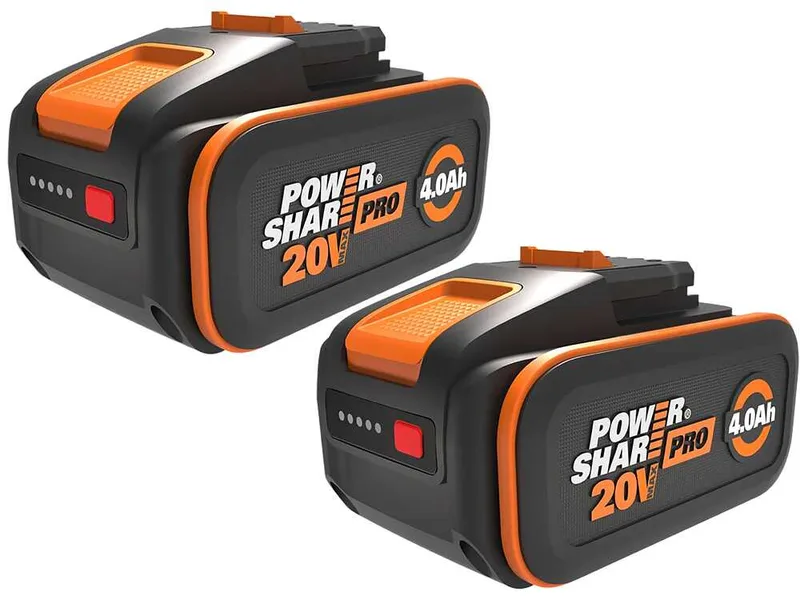 2 Batteries au lithium Pro powershare WA3644 20V 4Ah avec indicateur - Worx