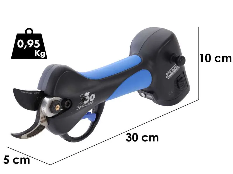VESCO X30 - Sécateur électrique de taille à batterie - 2x 14,4 V 2,6 Ah - Diamètre de coupe 32 mm