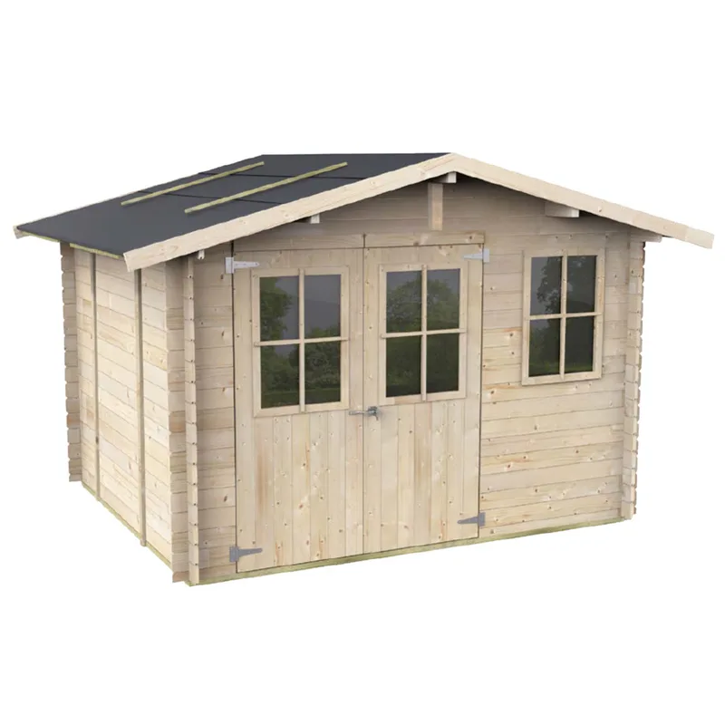 Alce Cortona Express 296x249 - Abri de jardin en bois - Avec fenêtres et porte à double battant - 296x249x220 cm