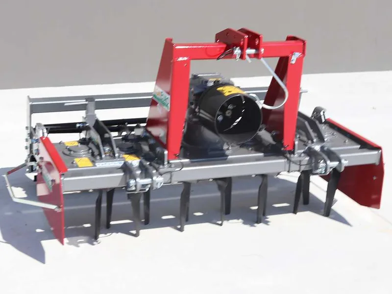 Herse rotative RH150 - largeur de travail 150 cm - 14 lames série médium - Rouleau à cage