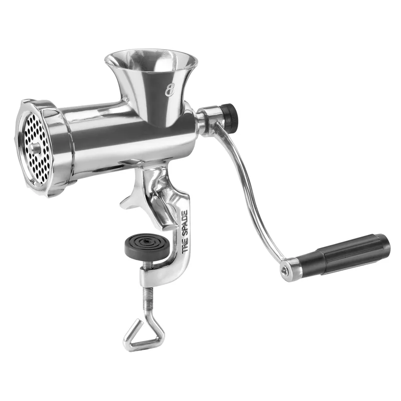 Tre Spade TC-8 Inox - Hachoir à viande manuel à manivelle - Vis de fixation - n° 8