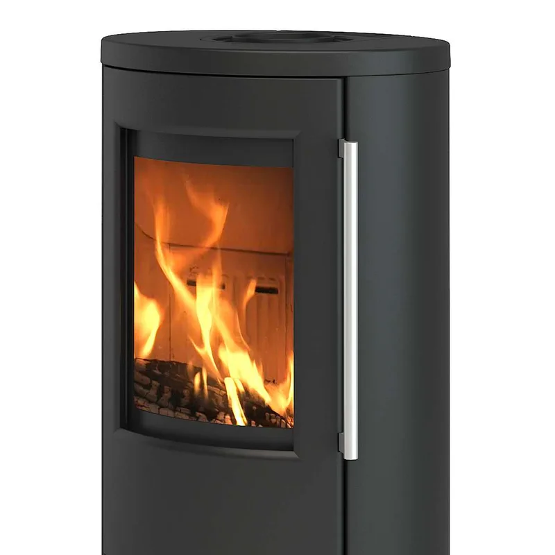 TermaTech TT21RH Poêle à bois Acier Noir Tuyau de fumée dessus / arrière