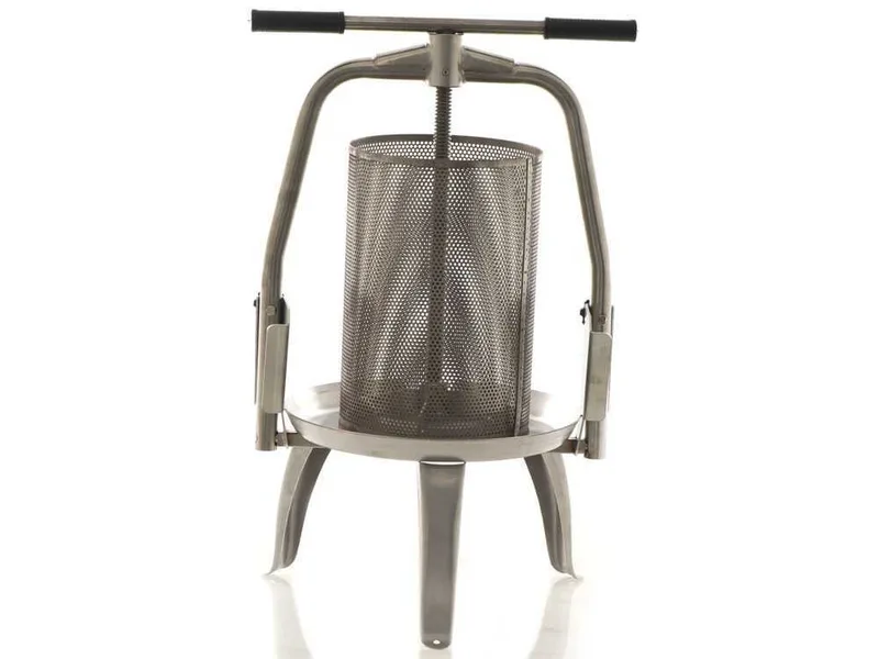 Baesso V25 Inox - Pressoir à vis pour fruits et légumes 20 L – Cage en acier inoxydable