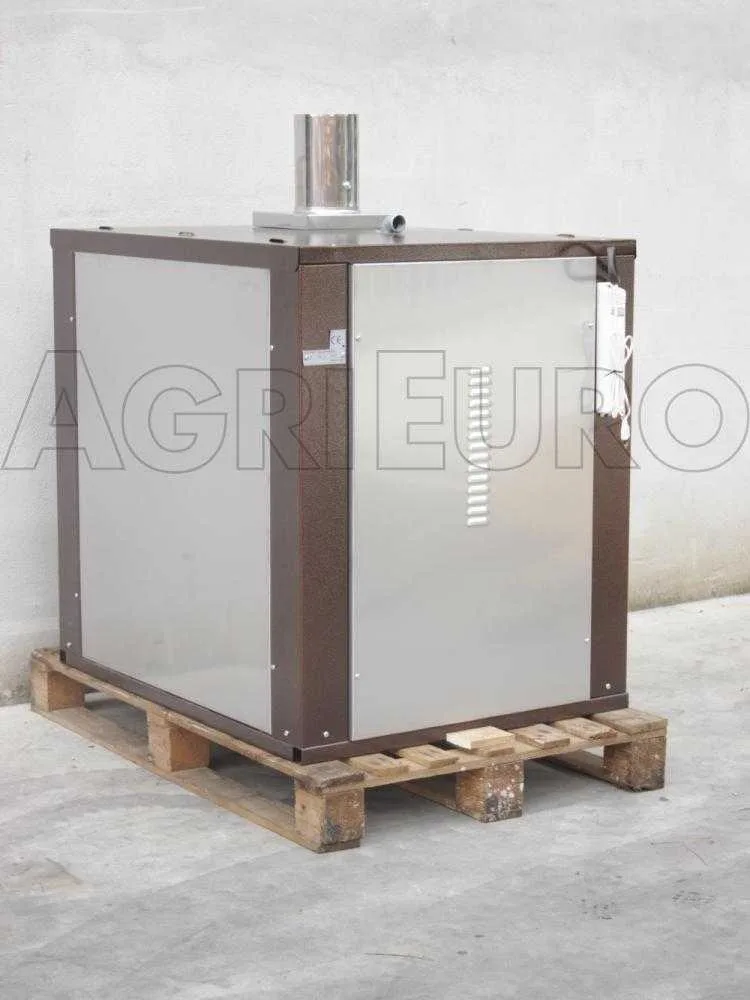 AgriEuro Medius 80 Deluxe INC - Four à bois en acier encastrable - Émaillage cuivré - Inox