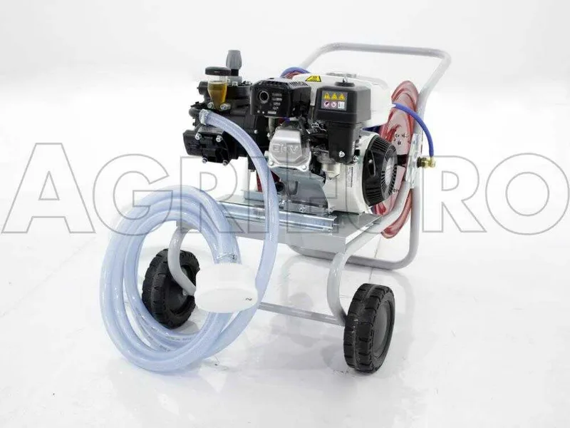 Groupe motopompe de pulvérisation Comet APS 41 avec moteur à essence Honda GP 160 et chariot