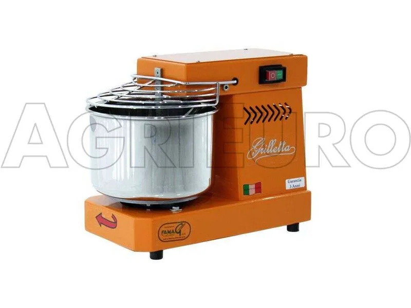 Pétrin à spirale électrique - Famag Grilletta IM5 Color - Orange 5 kg - 8 L