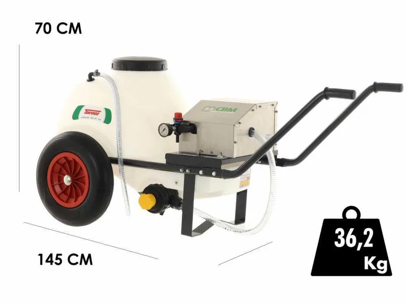 Groupe motopompe de pulvérisation Comet CBM 1200 HP sur chariot avec réservoir de 80 lt