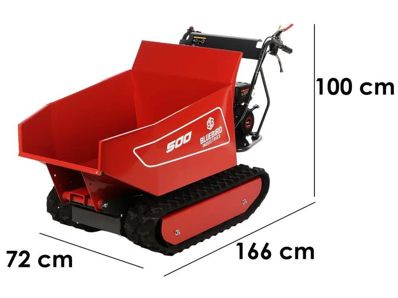 Blue Bird Carrier 500 DH - Brouette à moteur à chenilles - Benne dumper - Capacité 500 kg