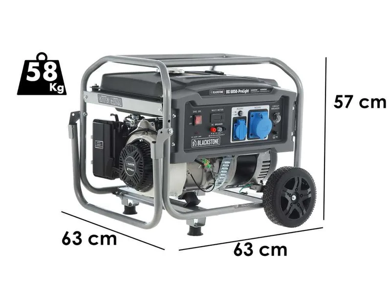 BlackStone BG 6050 - Groupe électrogène sur chariot à essence avec AVR 4.3 kW - Continue 4 kW Monophasé