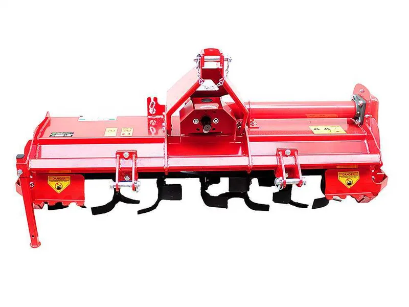 Fraise rotative pour tracteur série moyenne-légère AgriEuro modèle EA 125 attelage fixe - Prise de force anti-horaire (Rotation vers la gauche)