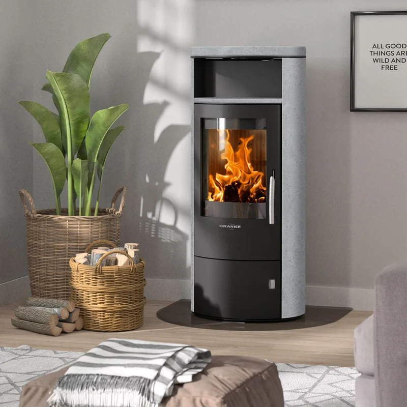Oranier Polar 7 2.0 Poêle à bois Acier Noir / Pierre ollaire