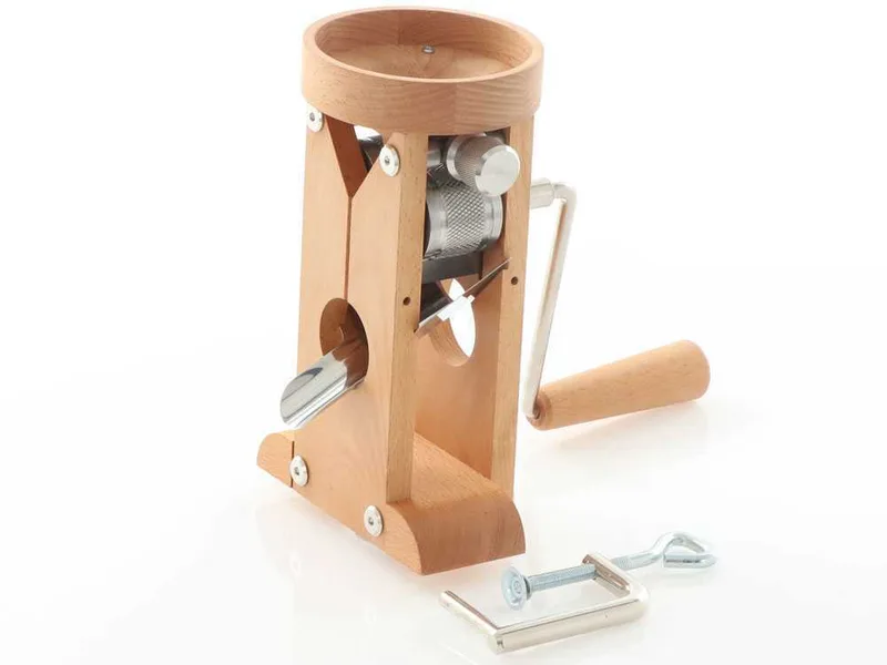 Schnitzer Campo 150g - Floconneuse manuelle de table en hêtre avec rouleaux en acier inox
