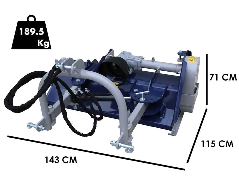 BullMach ERMES 125 SH - Broyeur sur tracteur - Série légère - À déport hydraulique