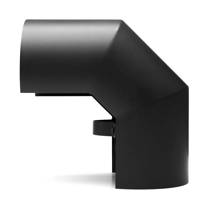 Raik Basic écran thermique 130mm noir double pour coude 3 pièces 90° pour tuyau de fumée / conduit de fumée