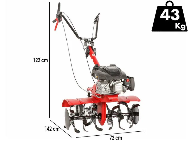 Eurosystems E3-EVO RM - Motobineuse à essence - Fraise de 70 cm - Moteur Rato RV170S-Pro