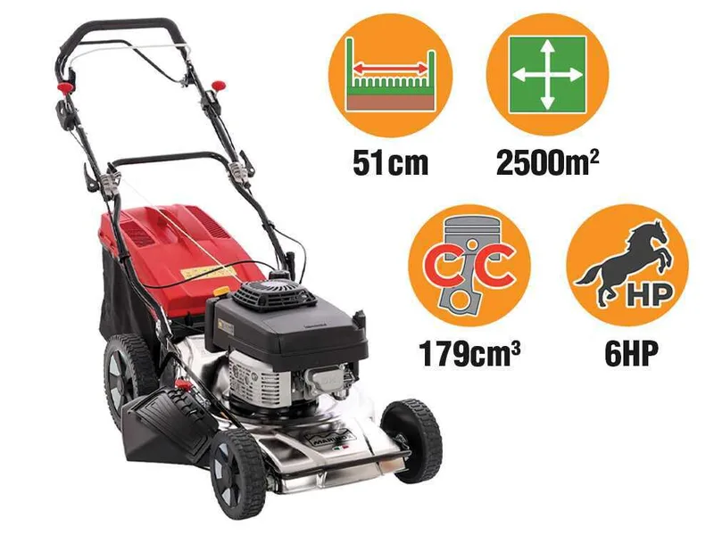 Marina Systems MX 55 SK 3V - Tondeuse à gazon thermique tractée - Moteur Kawasaki FJ180V