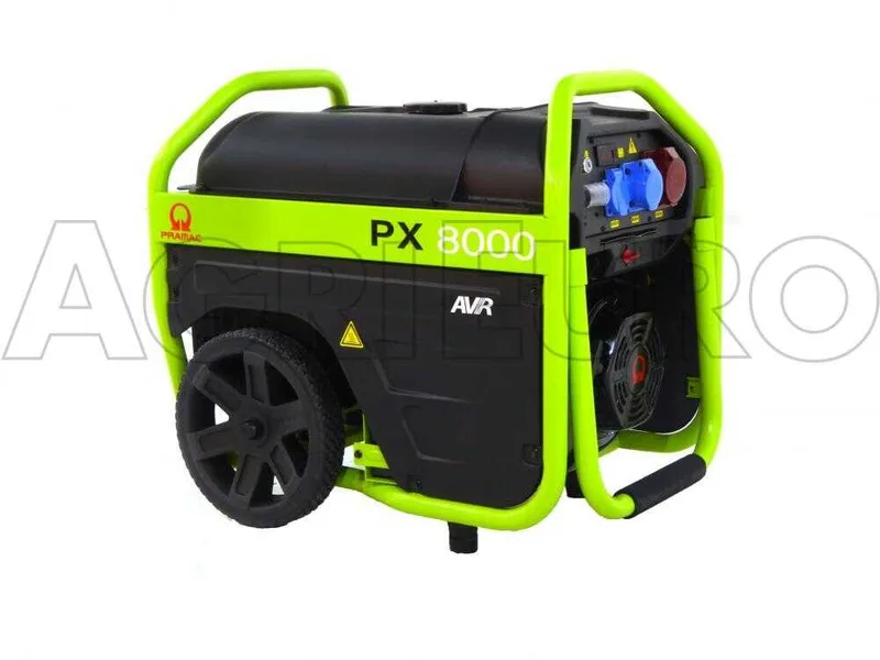 Pramac PX 8000 - Groupe électrogène 4.8 KW triphasé à essence - sur chariot - dém. électrique