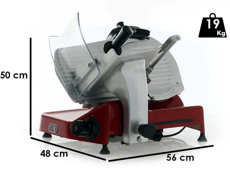 Trancheuse Berkel Pro Line XS25 rouge - Lame en acier chromé de 250 mm