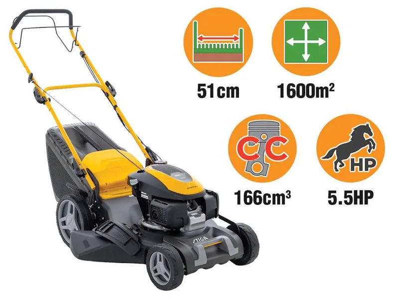 Stiga Combi 53 SQ H - Tondeuse à gazon thermique tractée - Moteur Honda GCVx 170 - Largeur de coupe 51 cm