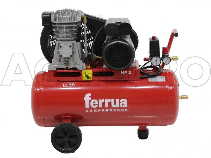 Ferrua FB28/50 CM2 - Compresseur d'air électrique monophasé à courroie - Moteur 2 CV - 50 L