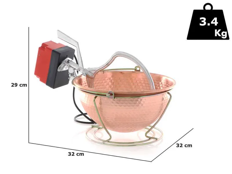 Chaudron électrique en cuivre martelé pour polenta - NuovaFac Cuoca Automatica base ronde 6L - 24W
