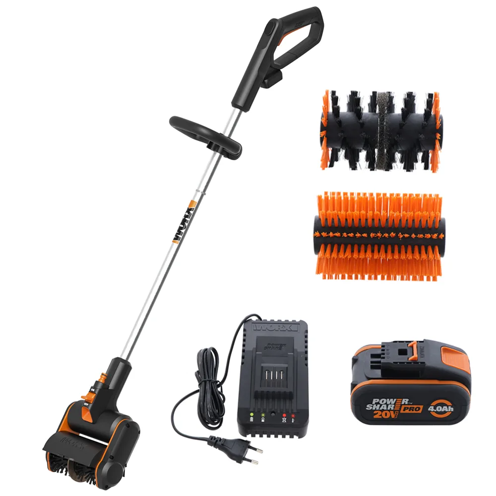 Worx WG441E - Nettoyeur d'extérieur à batterie - Batterie de 20V - 4Ah - 2 brosses incluses