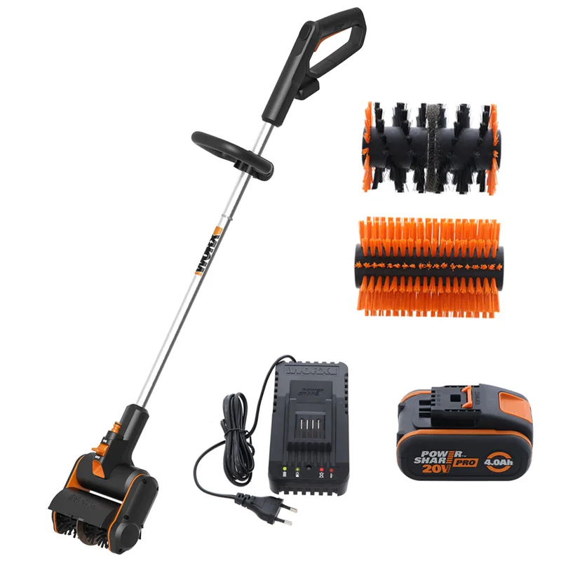 Worx WG441E - Nettoyeur d'extérieur à batterie - Batterie de 20V - 4Ah - 2 brosses incluses
