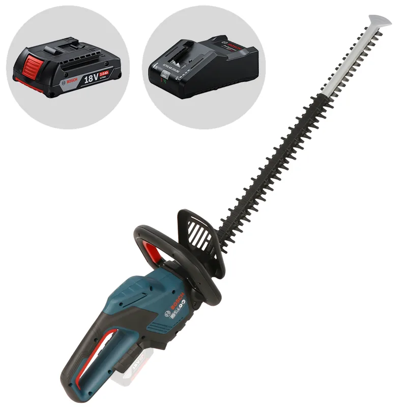 Bosch Professional GHE 18V-60 - Taille-haie à batterie 18 V/2 Ah - Lame de 60 cm
