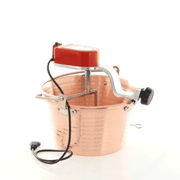 Chaudron en cuivre électrique martelé pour la polenta NuovaFac Cuoca Automatica base plate 9L - 5W