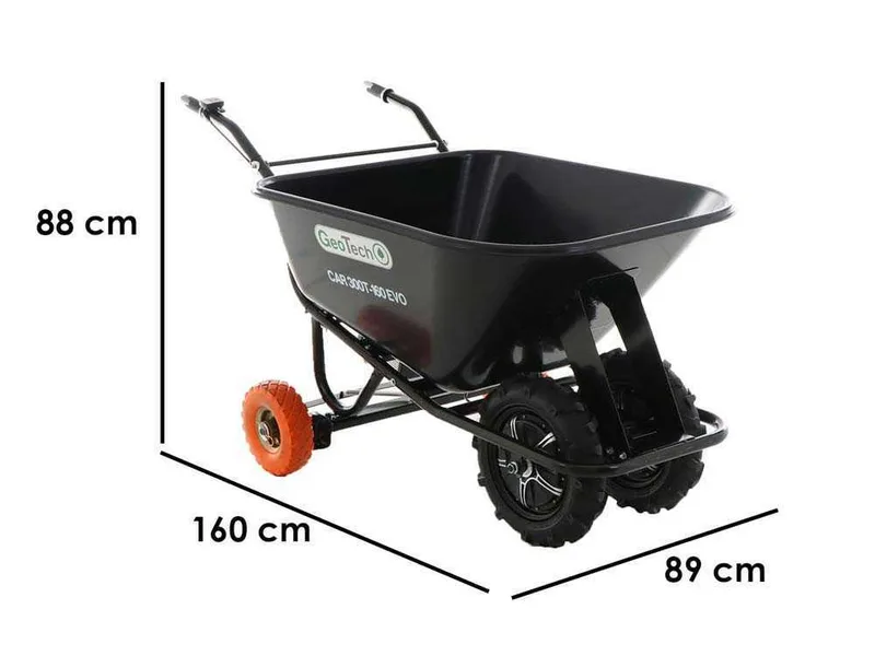 Brouette électrique GeoTech CAR 300T-160 EVO - Batterie de 40V et 6 Ah