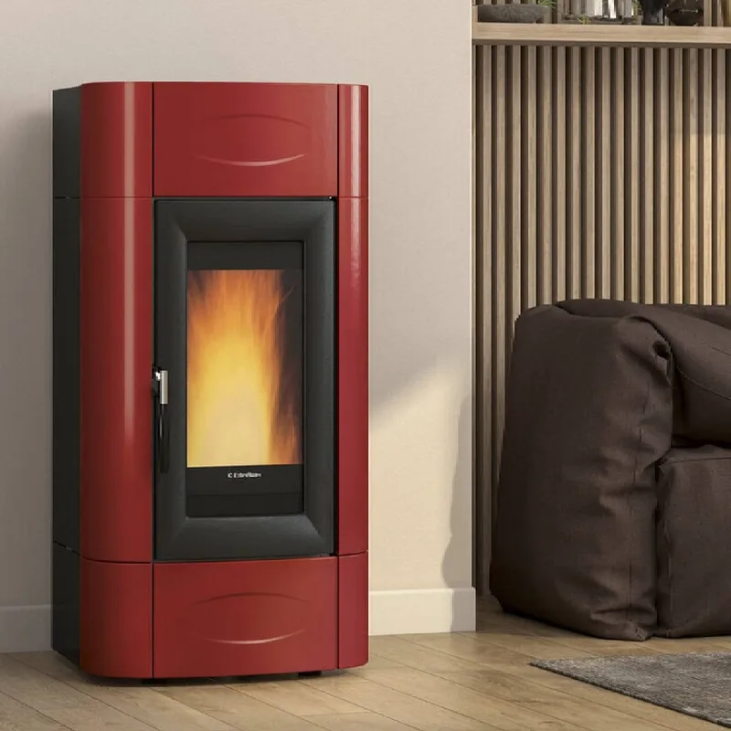Extraflame isidora idro H23 5.0 evo - Rouge bordeaux poêle à granulés bouilleur evolution line
