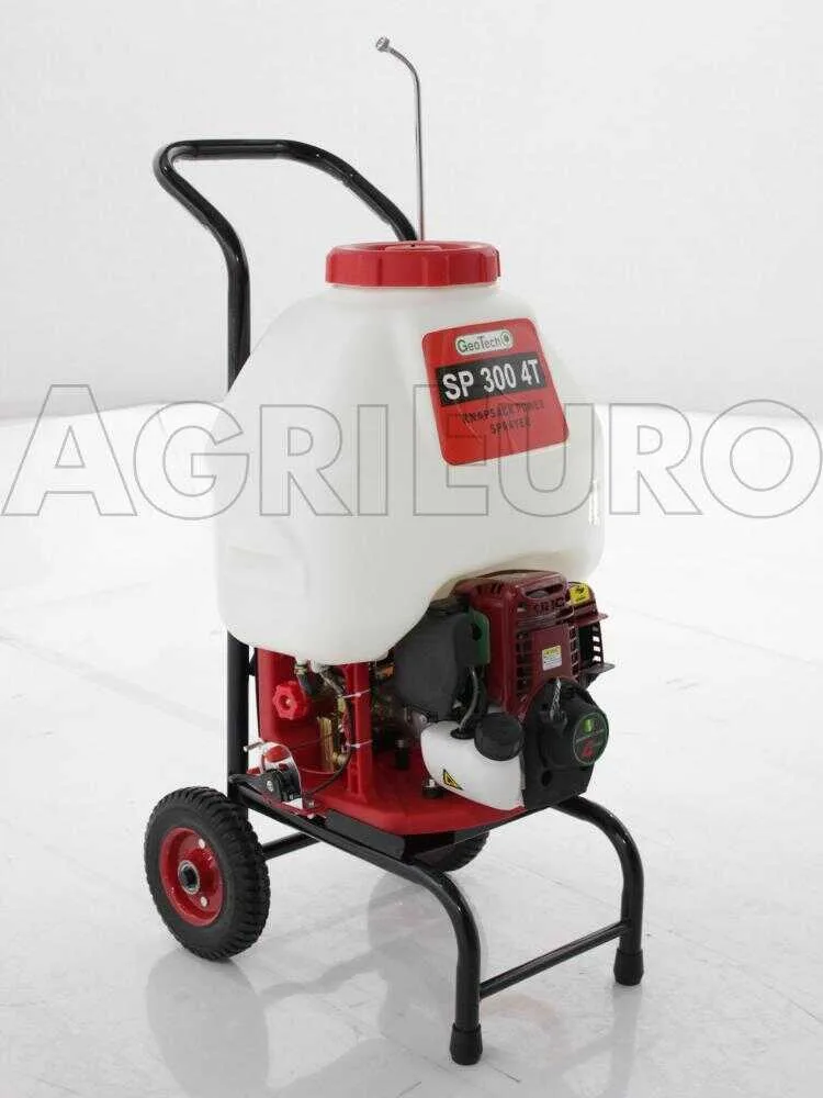 Pulvérisateur thermique avec chariot ou à dos GeoTech SP 300 4T moteur essence 4 temps