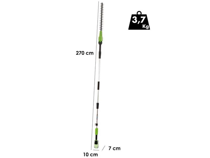 Greenworks G48PHTII - Taille-haie sans fil sur perche de rallonge