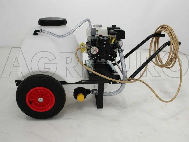 Groupe motopompe de pulvérisation Comet APS 41 - Honda GX 160 et chariot avec cuve 120 l avec crochet