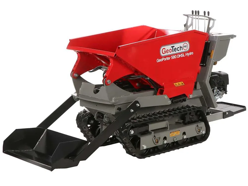 GeoTech Pro GeoPorter 580 DHSL Hydro - Brouette motorisée avec benne élévatrice à pantographe - Transmission hydrostatique
