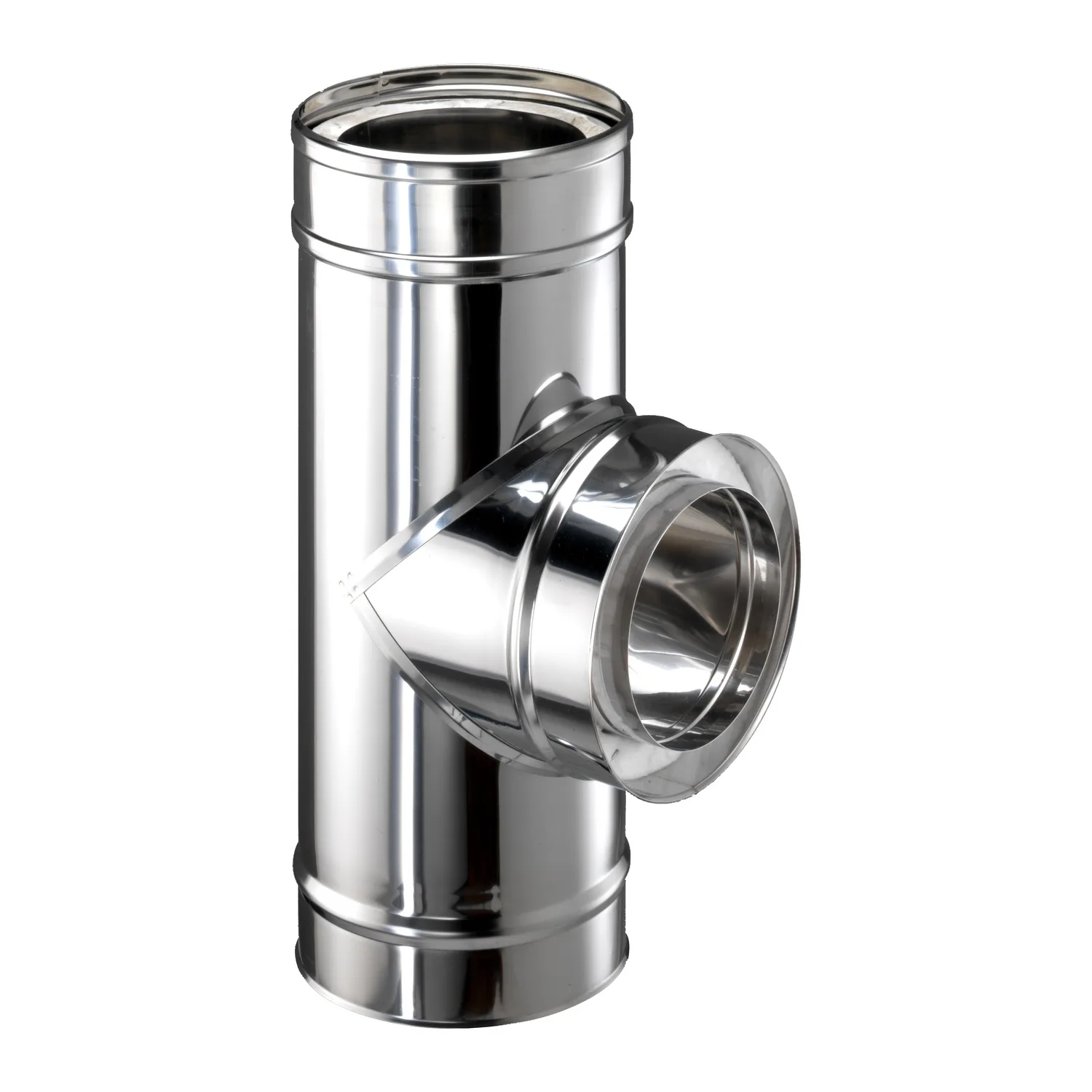 Schiedel ICS coude 85° Ø130 mm avec pied de support double paroi brillant