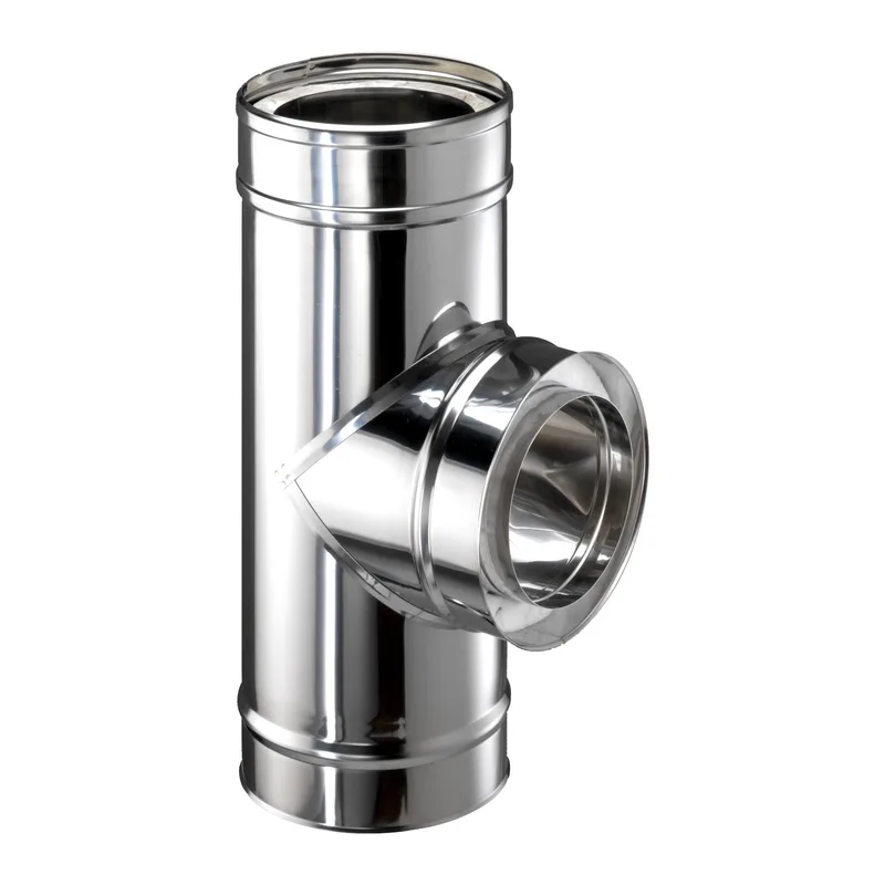 Schiedel ICS coude 85° Ø130 mm avec pied de support double paroi brillant