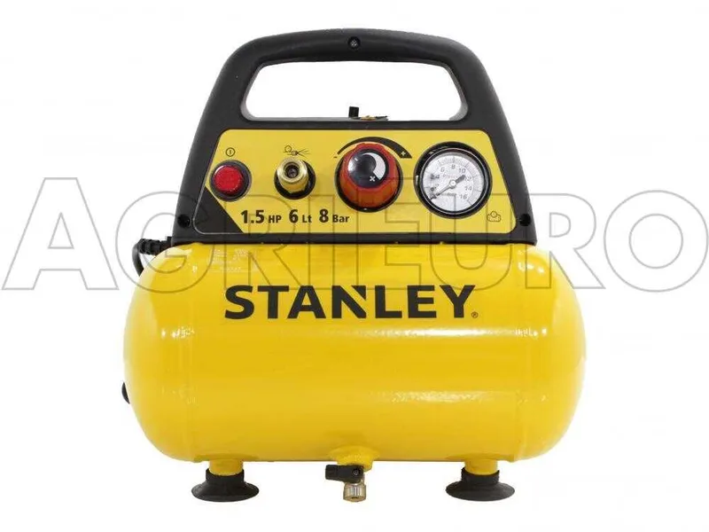 Stanley DN 200/8/6 - Compresseur d'air électrique portatif monophasé, oil-less - Moteur 1.5 CV - 6 L